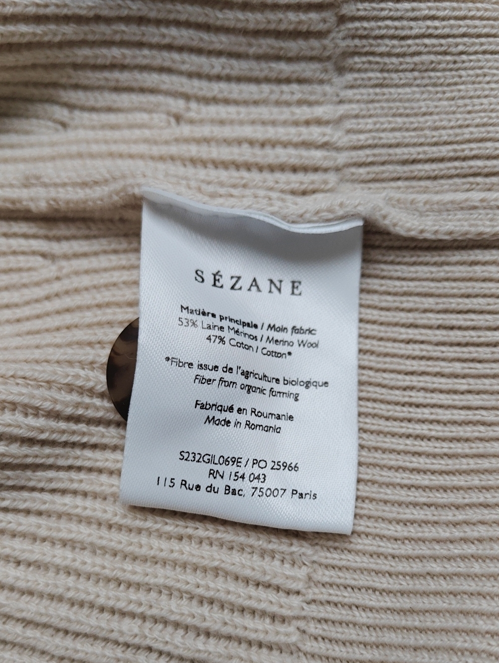 Sezane Sonnie Cardigan In Cream, Size Small - Picture 13 of 15
